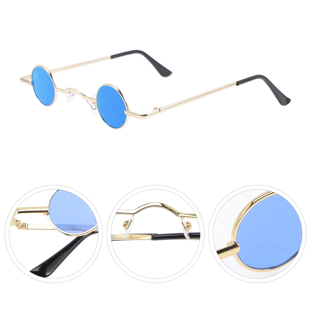 Punk Sunglasses UV Protection Round Sunglasses with Metal Circle Frame for Women Men