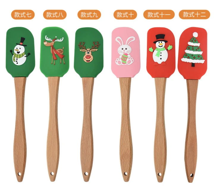 4pcs Baking Spatulas Christmas Style Cream Tools Convenient Bream Spatulas