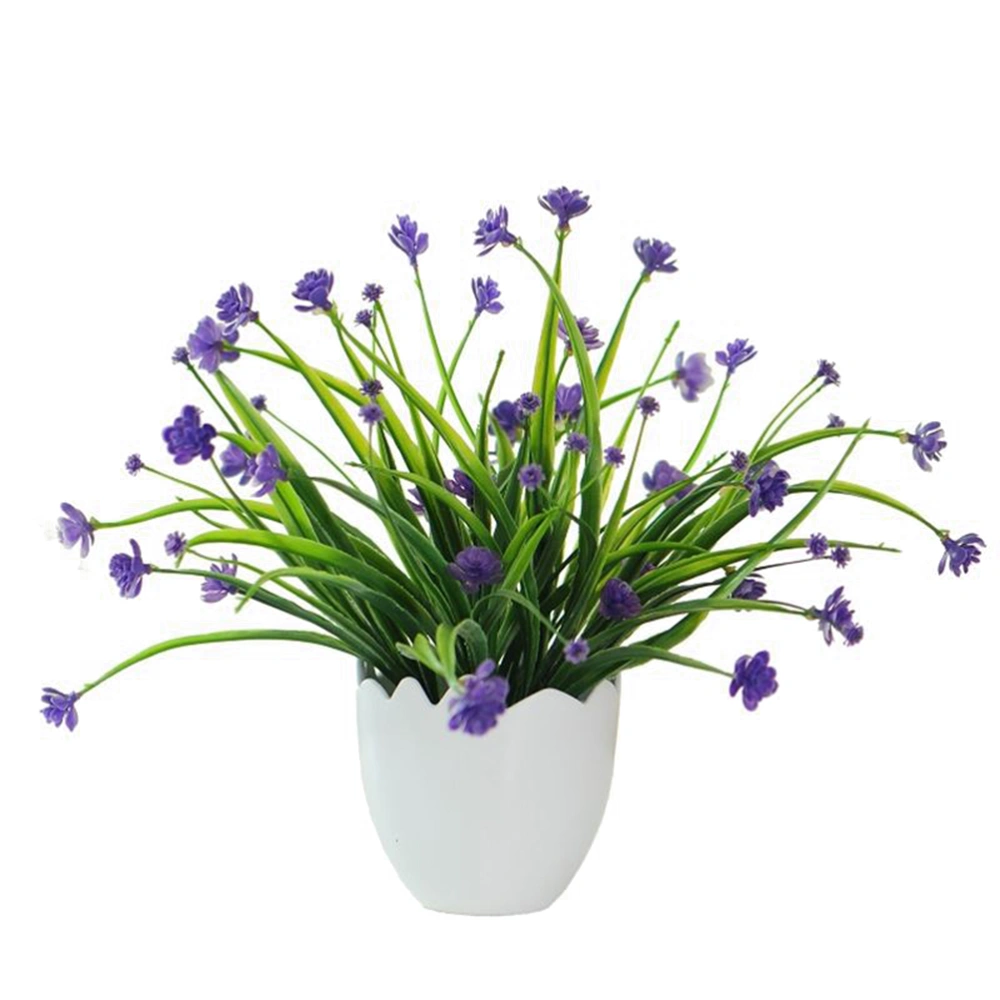 4pcs Artificial Daffodils Flowers Simulation Greenery Shrubs Plants Plastic Bushes Wedding Home Decor (Purple)