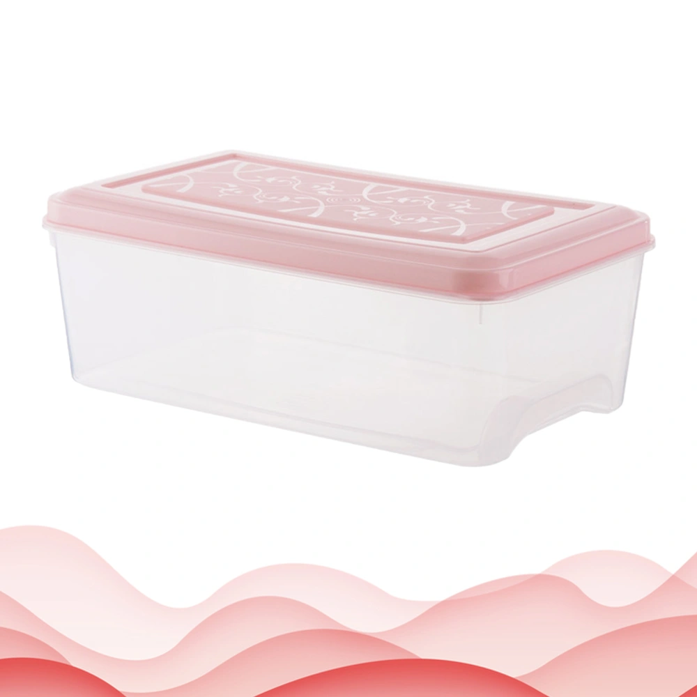 1 Pc Refrigerator Storage Box Kitchen and Refrigerator Organization Transparent Food Storage Container for Kitchen Fridge (Pink)