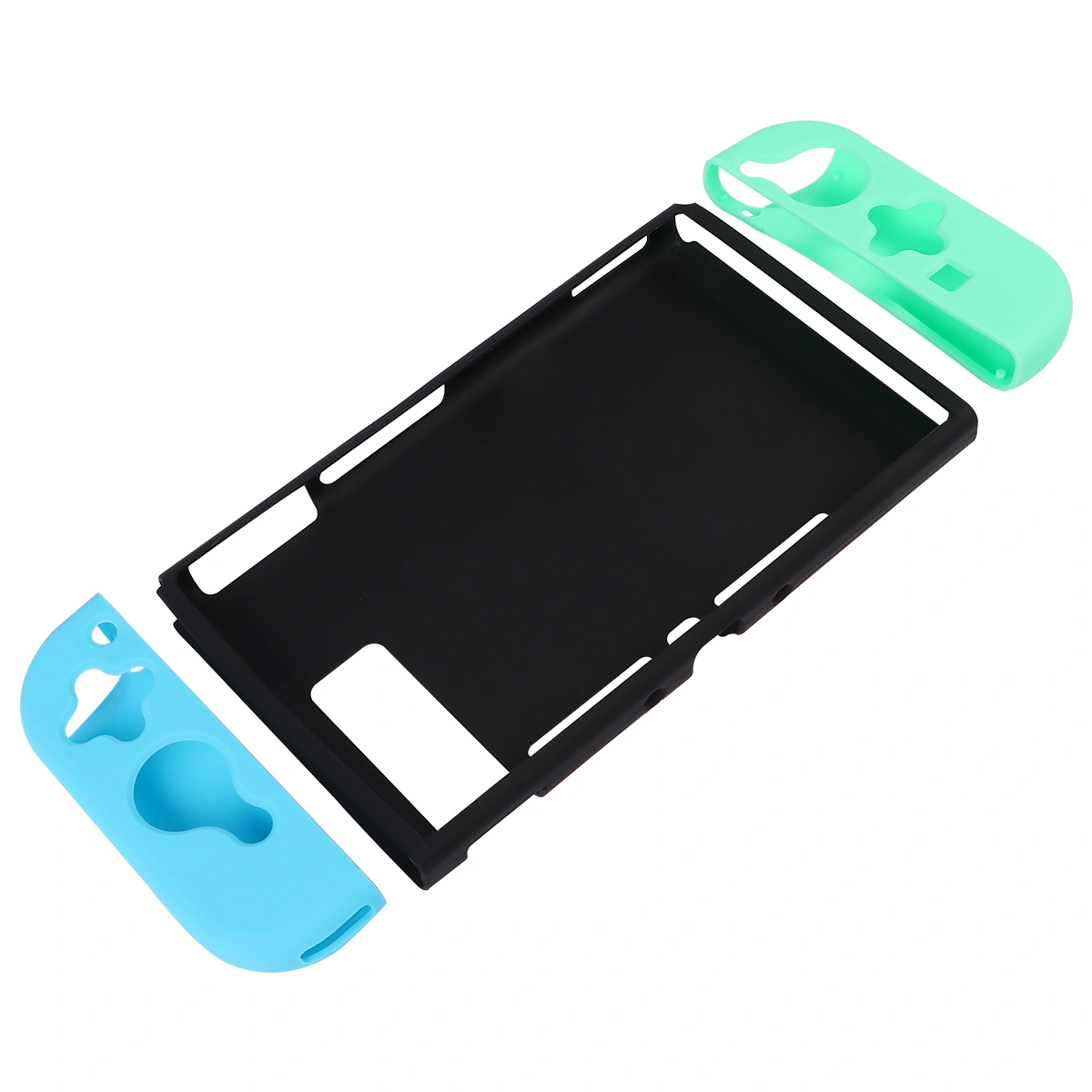 Durable TPU Protective Shell Shockproof Wear-resistant Host Case Compatible for Switch (Gamepad + Middle Frame, Forest Color)