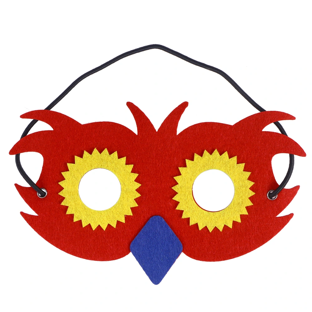 Owl Mask Animal Half-face Mask Performance Mask Cosplay Supply for Children Kids Kindergarten (Red)