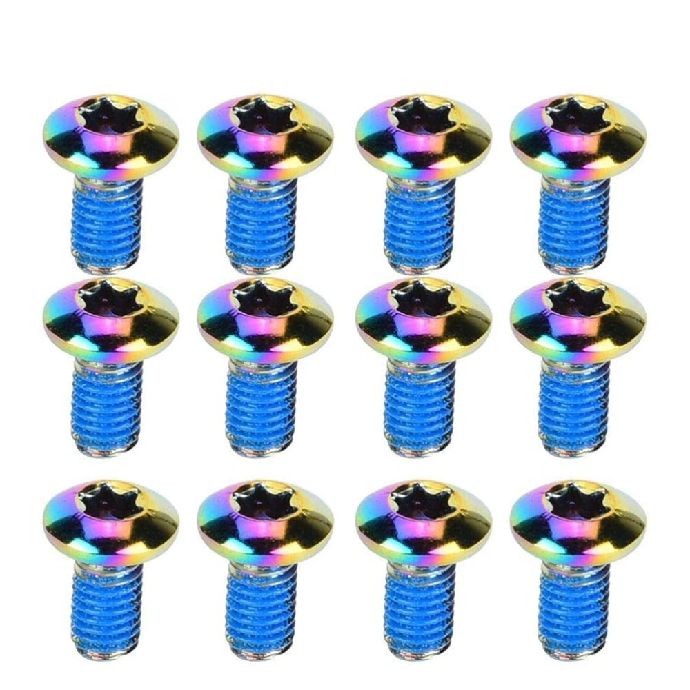 1 Box/12PCS Titanium Steel Brake Pad Screws Brake Fixing Screws Durable Screws for Mountain Bike (Seven Colors)