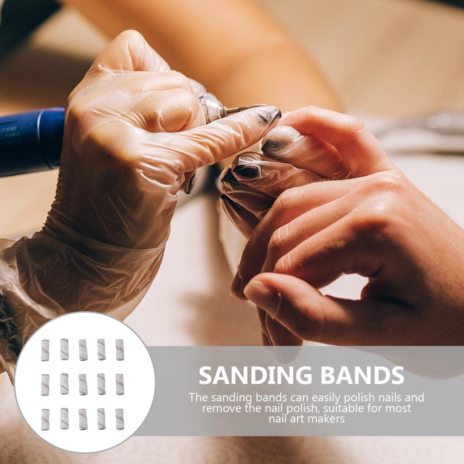 50pcs Sanding Bands Nail Drill Bit Sanding Bands Manicure Sanding Bands Nail Art Supplies