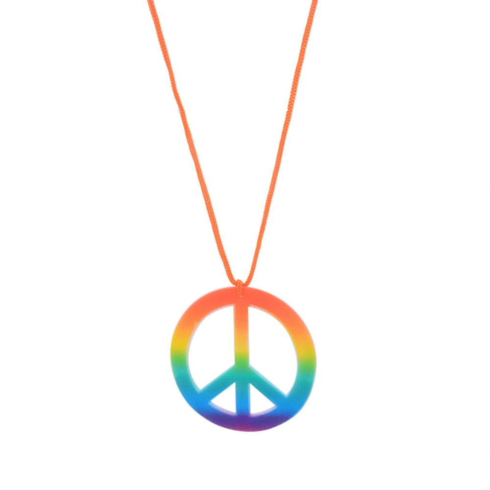 2pcs Colorful Peace Charm Necklace Pendant Halloween Necklace Pendant