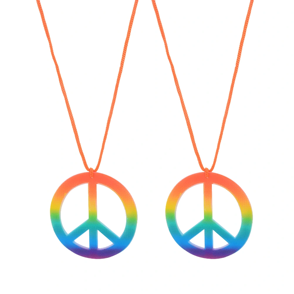 2pcs Colorful Peace Charm Necklace Pendant Halloween Necklace Pendant