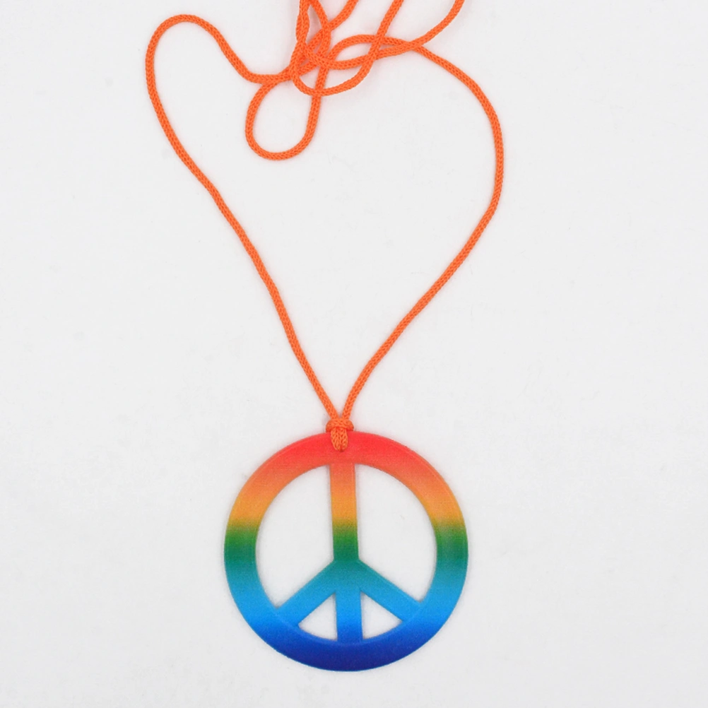 2pcs Colorful Peace Charm Necklace Pendant Halloween Necklace Pendant