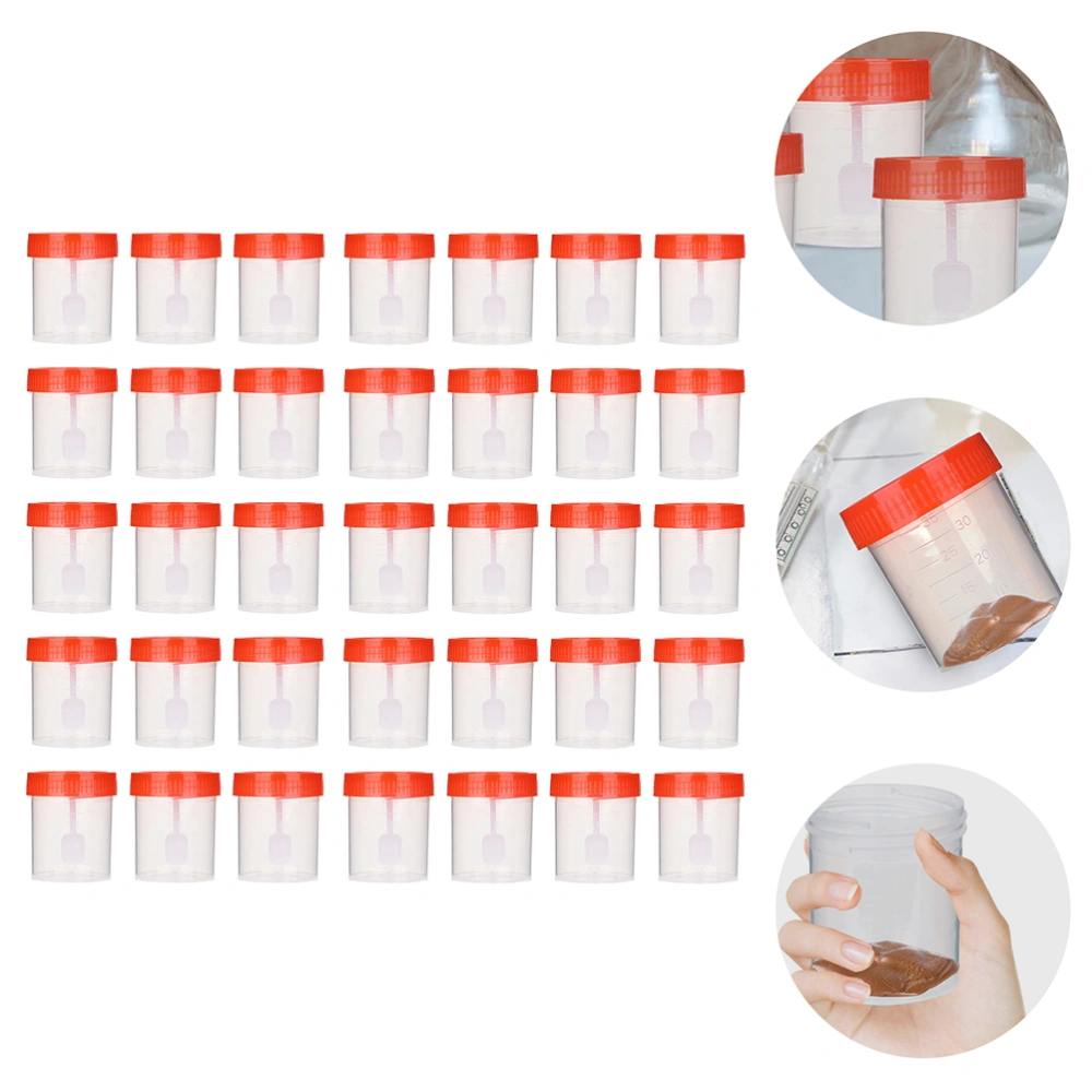 100pcs Test Samples Sealed Containers Poo Cup with Screw Lid (Random Color)