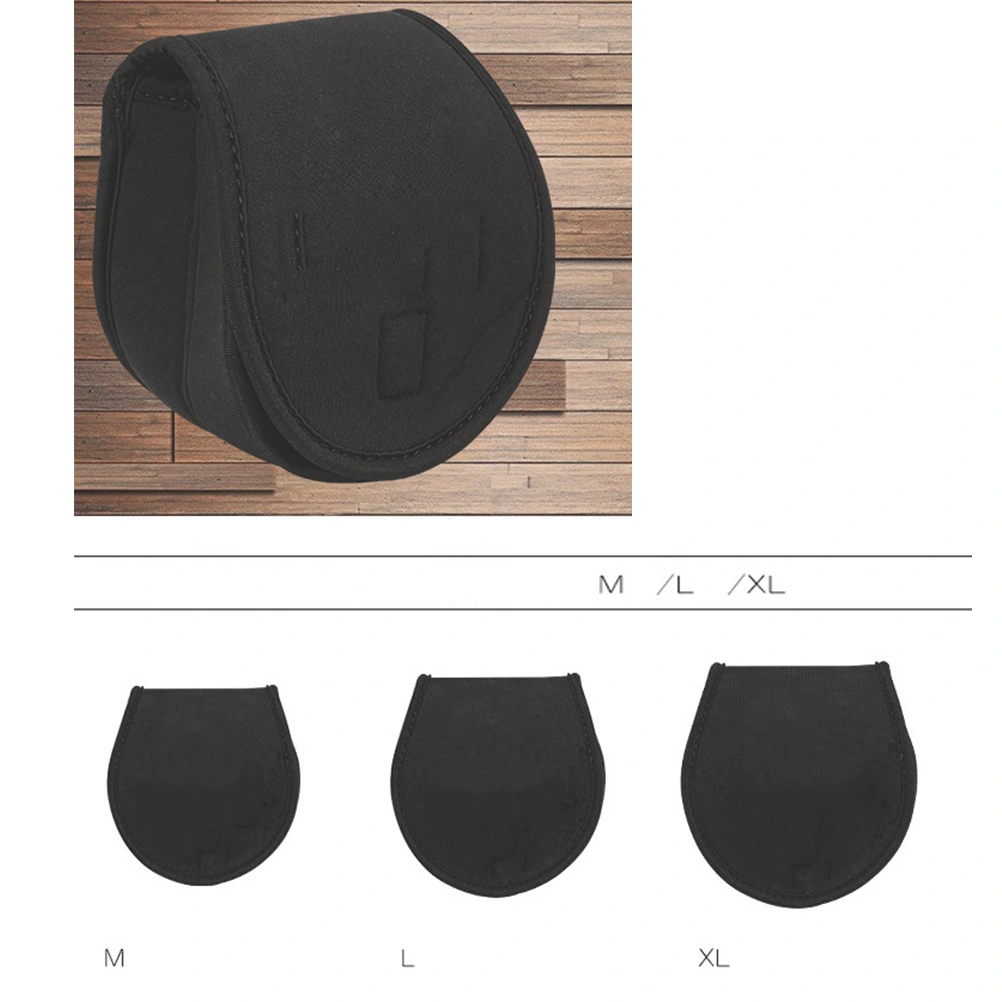 Reel Bag Fishing Wheel Reel Protective Case Fishing Gear Storage Pouch Fishing Accessories - Size M (Black)