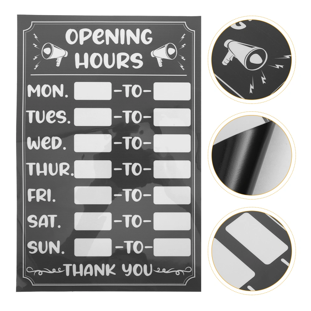 Business Hours Self-adhesive Stickers Business Hours Signs Rewritable Open Signs Sticker