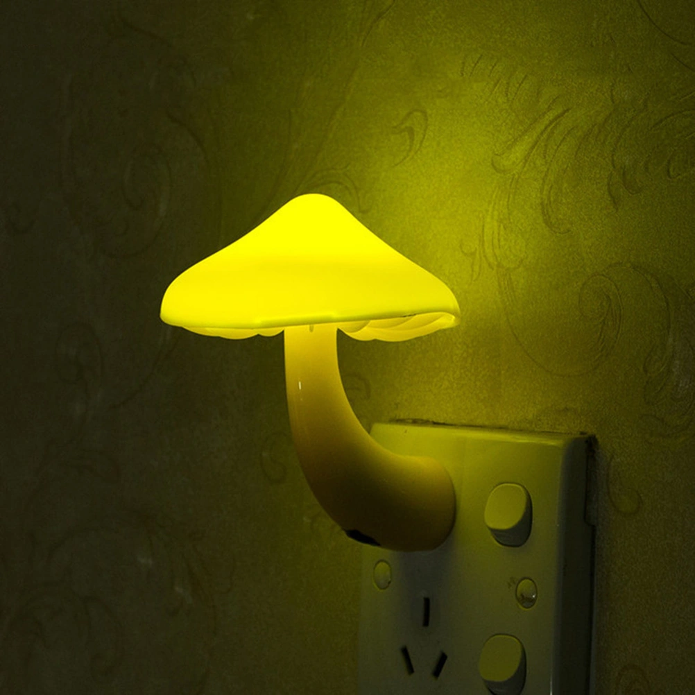 Mushroom Sensor Night Light LED Plug-in Lights Lamp Turn on/off Dusk to Dawn for Kids Bedroom Bathroom Hallway Kitchen with US Plug