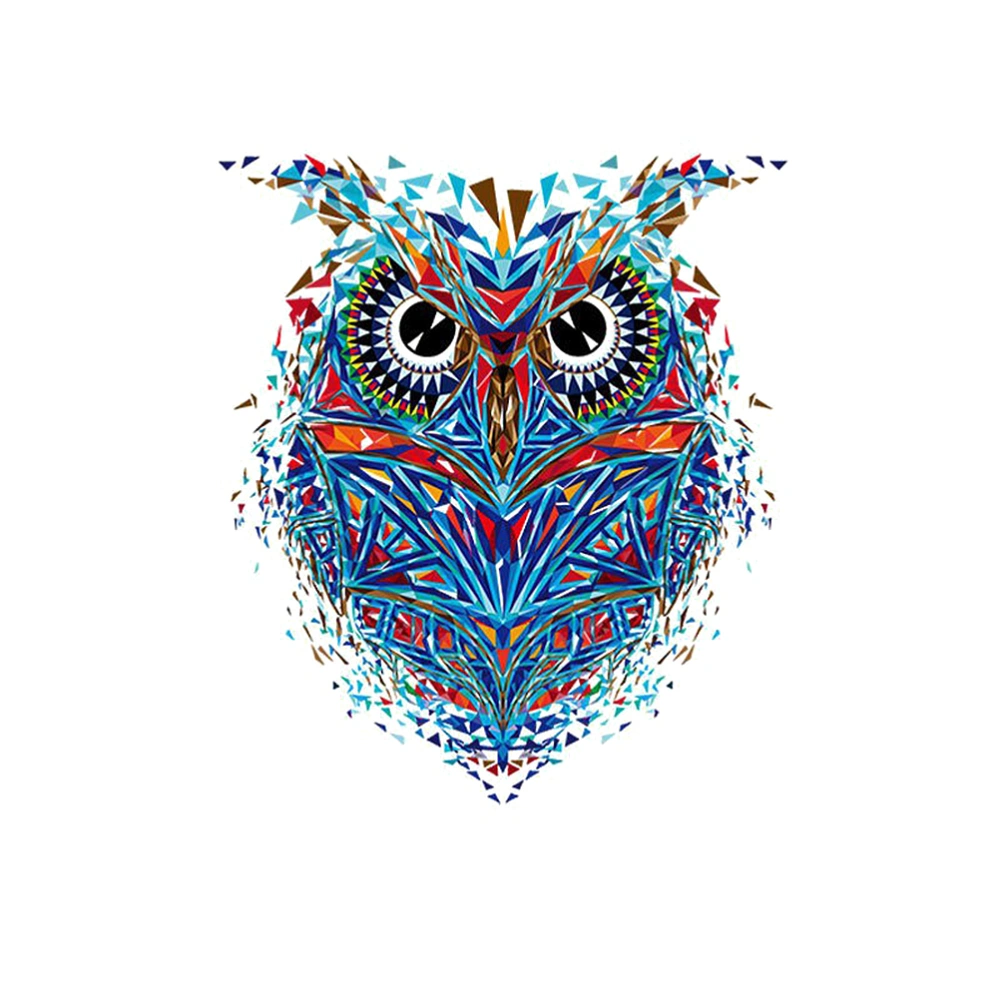 2pcs DIY Clothes Heat Transfer Sticker Owl Pattern Washable Durable Bright Color for T-shirts