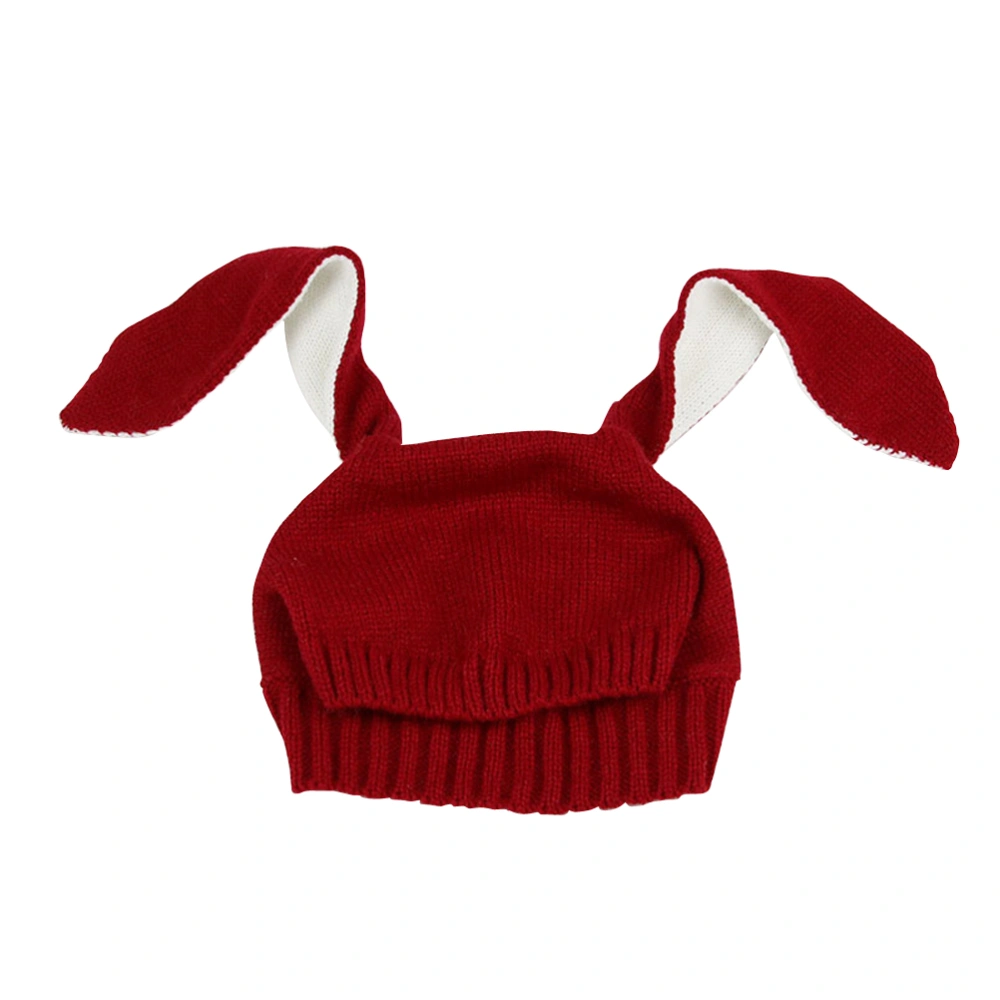 Unisex Baby Toddler Infant Hats Rabbit Earflap Winter Warm Soft(Wine Red)