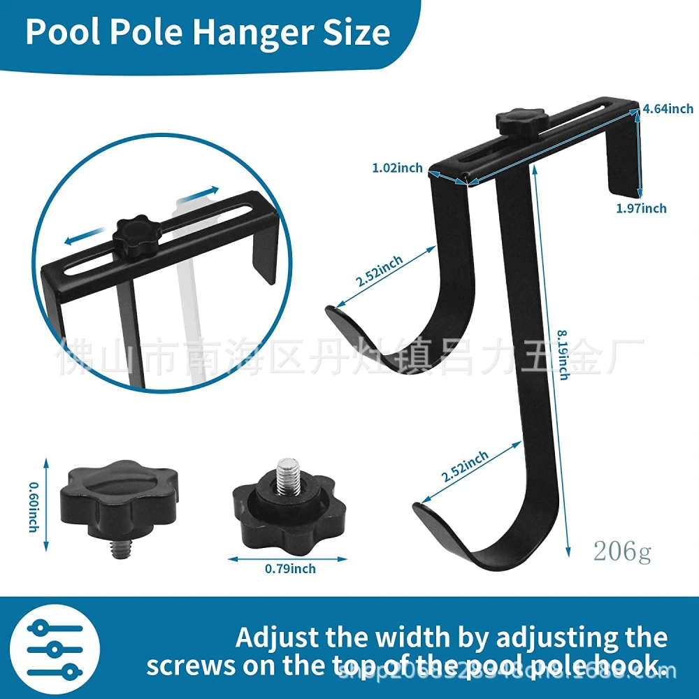 Pole Hanger Swimming Pool Wall Hook Multi-use Pool Hook Metal Pool Pole Hanger for Fence