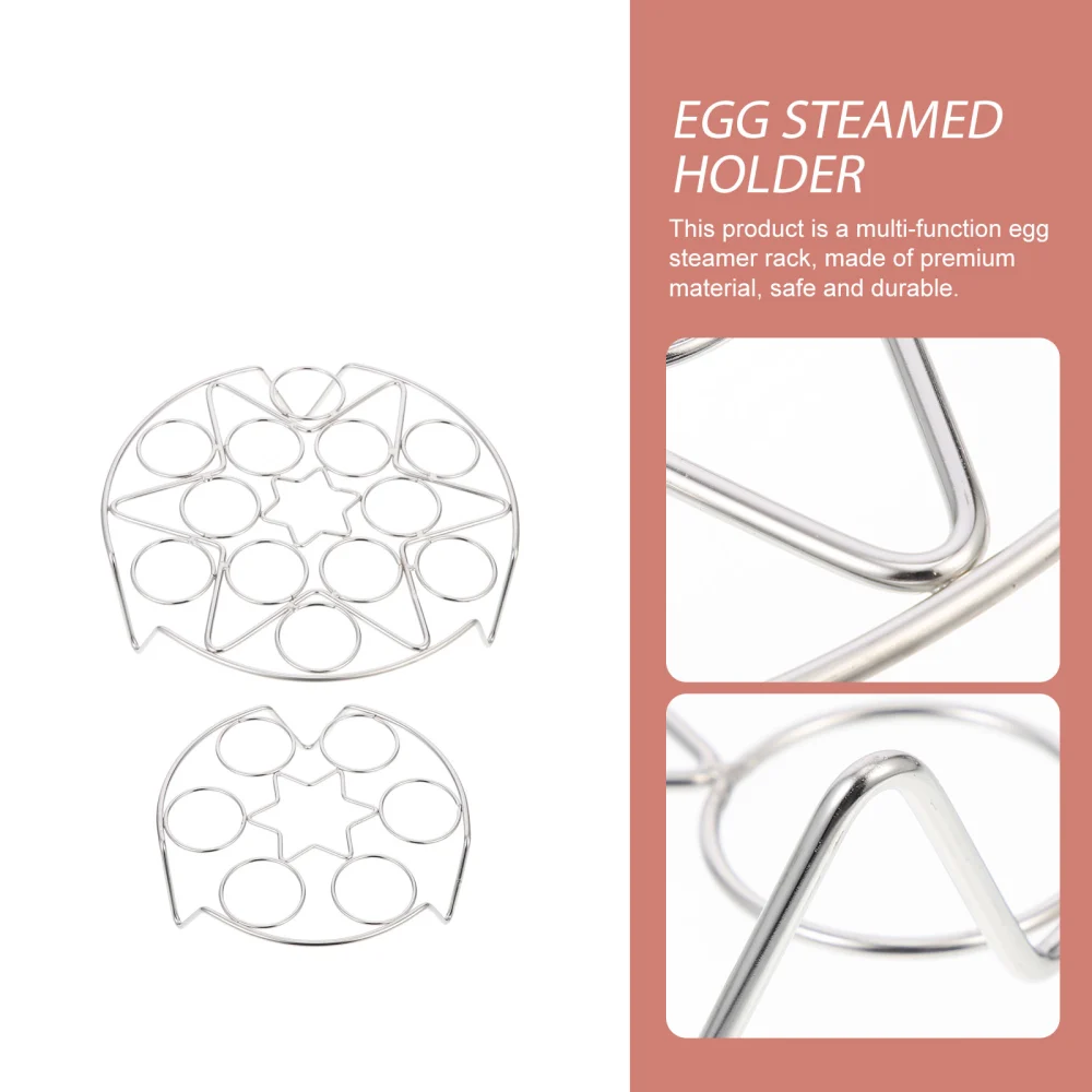 2pcs Kitchen Egg Steamed Racks Stainless Steel Egg Holders Egg Steamed Holders