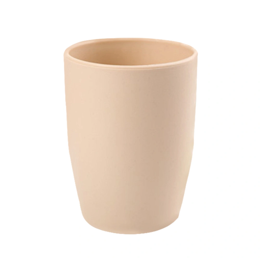 Plastic Bathroom Tooth Mug Break-Resistant Unbreakable Drink Cups for Water Coffee Milk Juice Tea 201-300ML (Khaki)