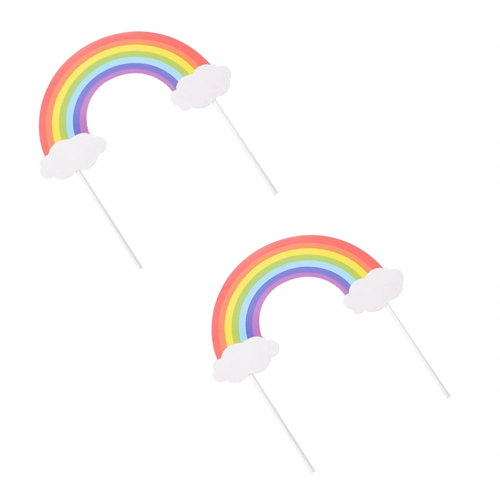 10pcs Rainbow Cake Toppers Decoration Birthday Cake Ornaments Kids Gift Kindergarten Decor For Christmas Home Party