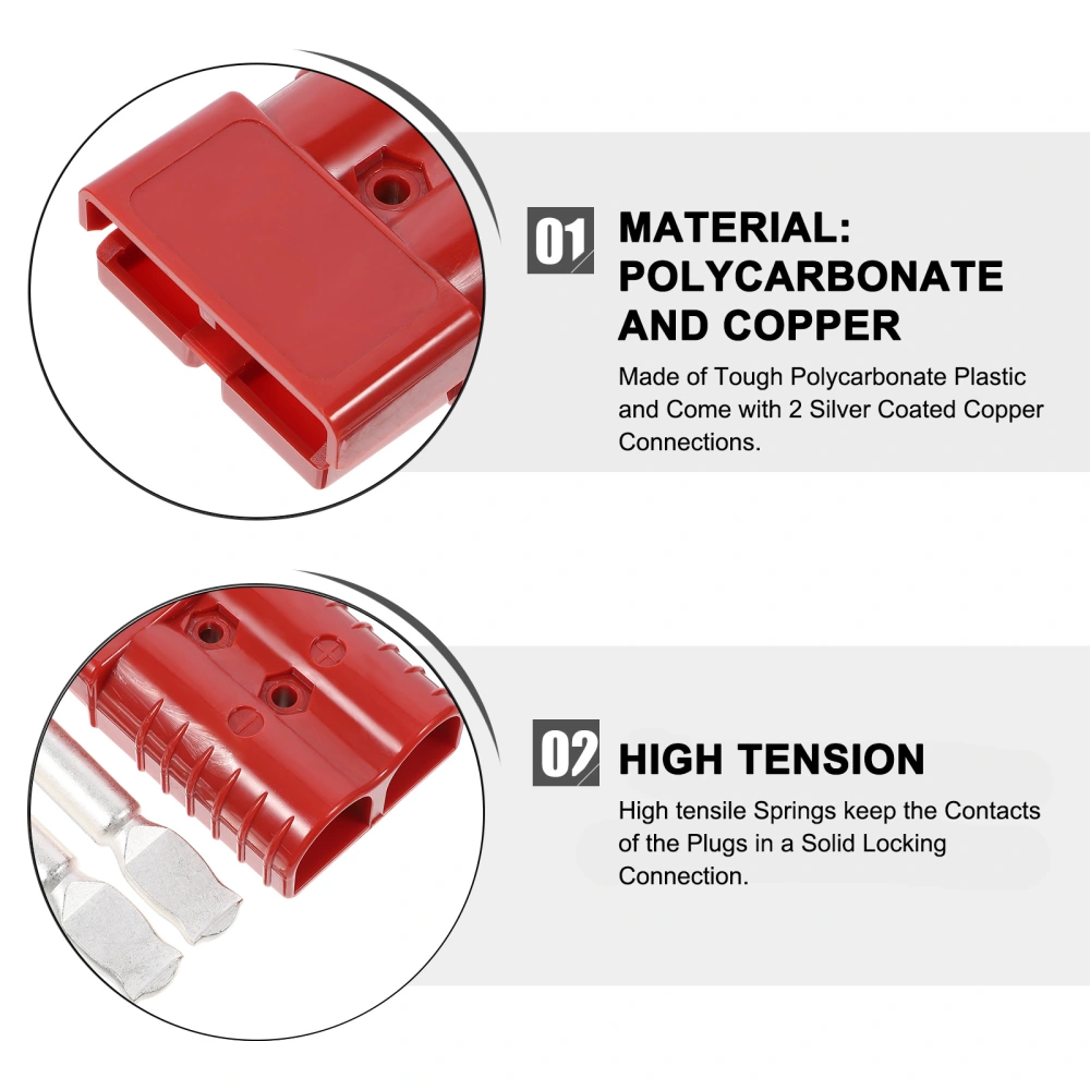 350A 600V Premium Plug Exterior Connector DC Power Solar Caravan with 2 Contacts (Red)