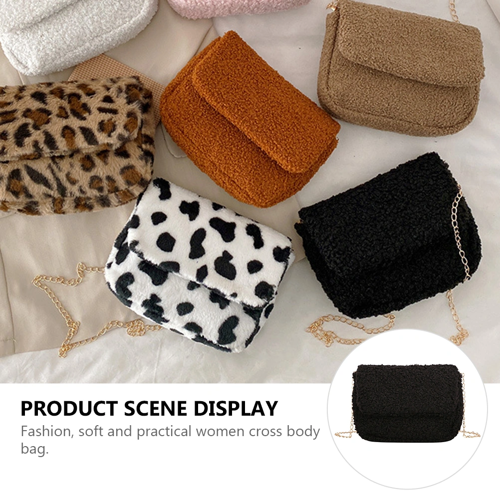 1pc Autumn Winter Fashion Plush Single Shoulder Crossbody Small Square Bag