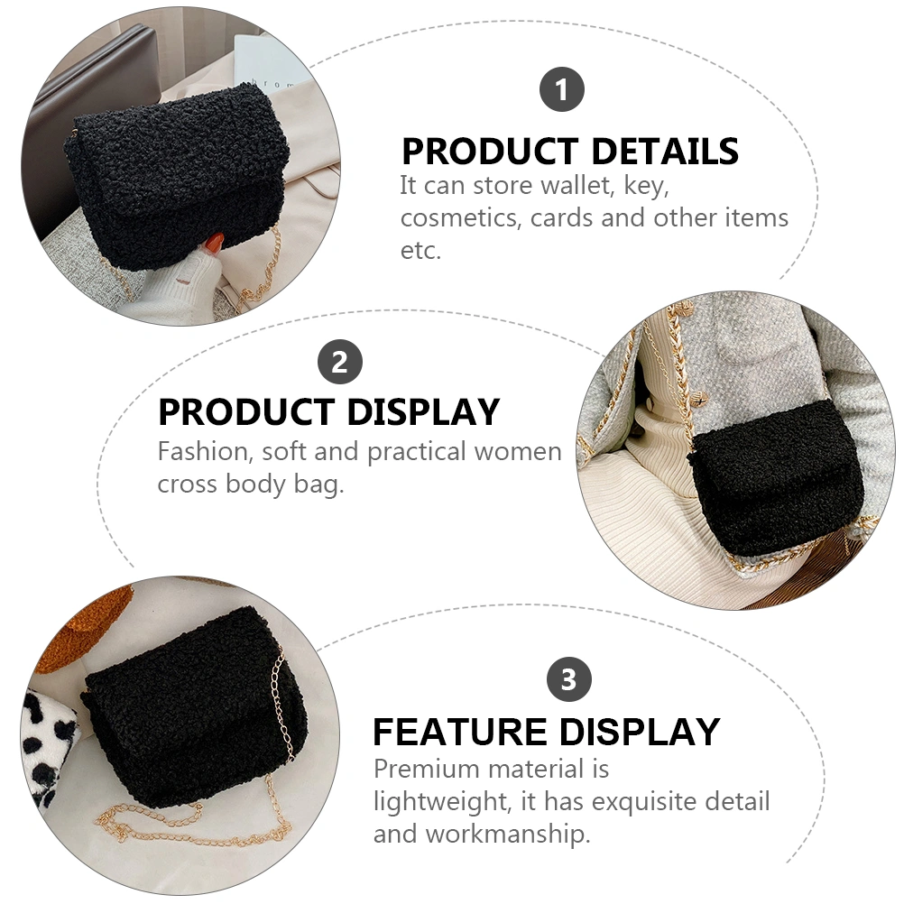 1pc Autumn Winter Fashion Plush Single Shoulder Crossbody Small Square Bag