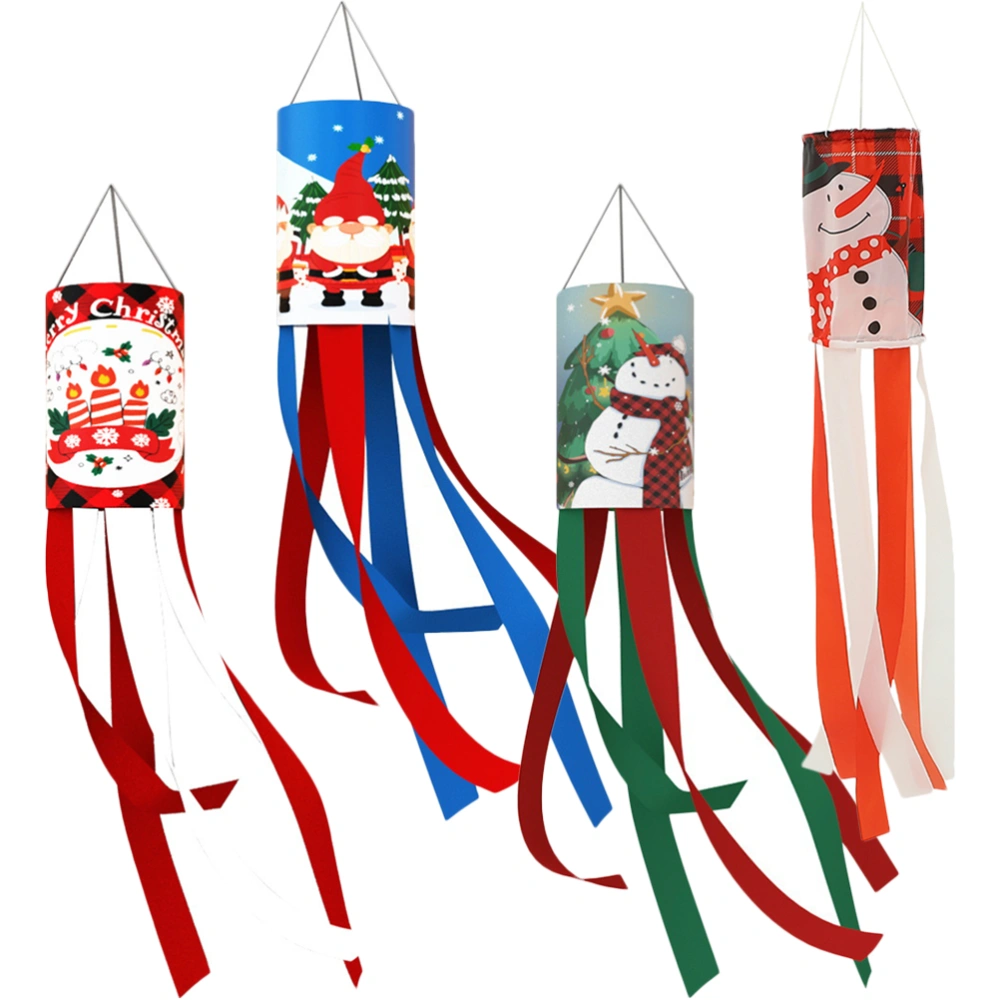 4Pcs Lovely Windsocks Wear-resistant Christmas Decors Decorative Christmas Windsocks