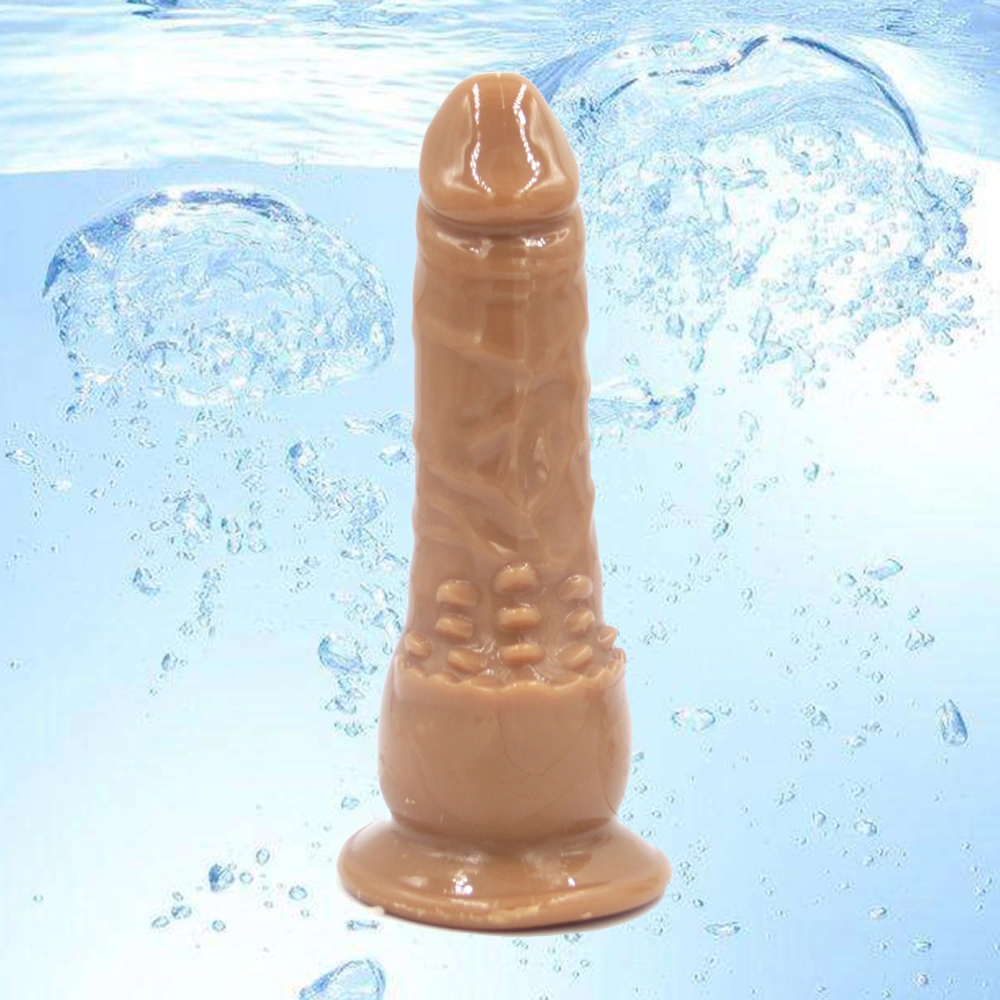 Reusable Threaded Dildo Flexible Comfortable G Spot Stimulating Toy Sex Toy for Women Size Large(Coffee Color)