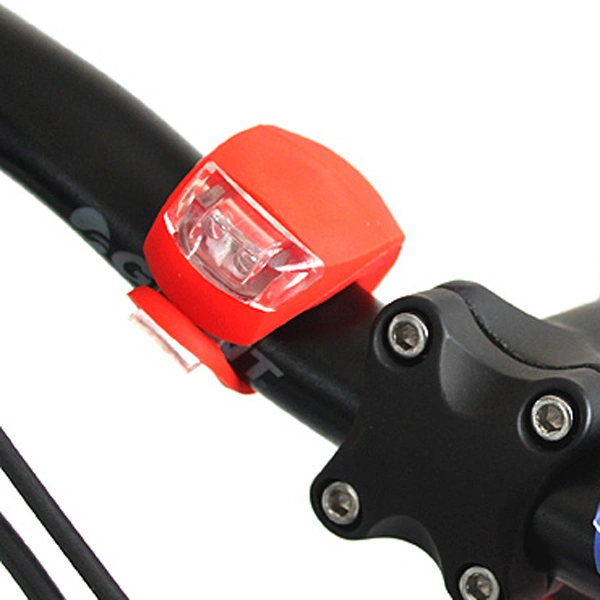 Portable Waterproof 2-LED 3-Mode Red Light LED Bike Silicone Light Safety Light Lamp (Red)