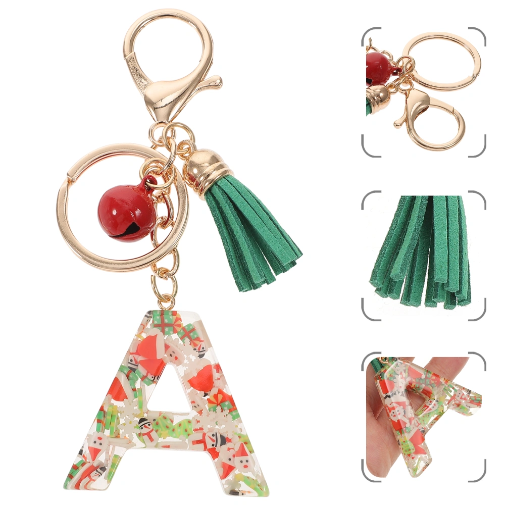 Christmas Keychain Multicolor Letter Resin Keyring Bag Charm Key Chain Backpack Charm