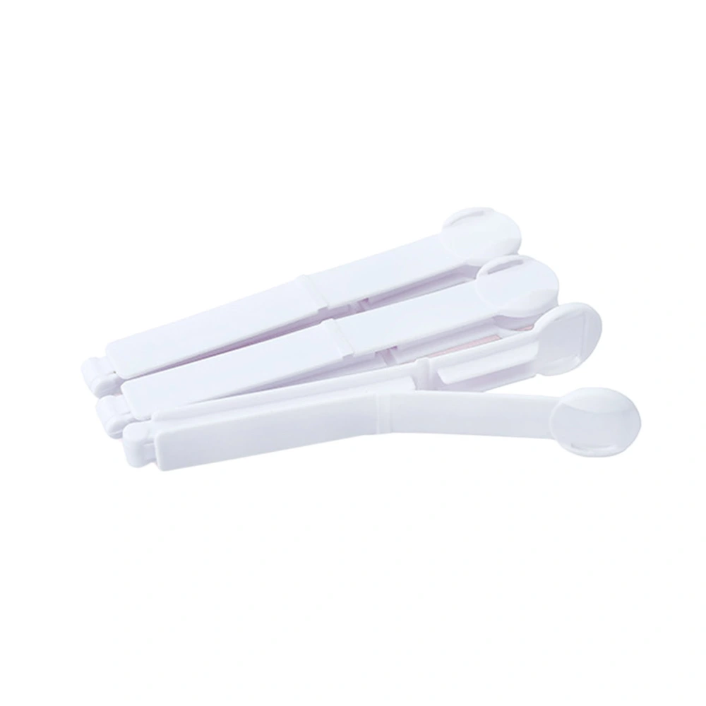 5pcs Plastic Food Bag Clips Snacks Sealing Clip Fresh-Keeping Clamp Sealer for Kitchen Home Dormitory (White)