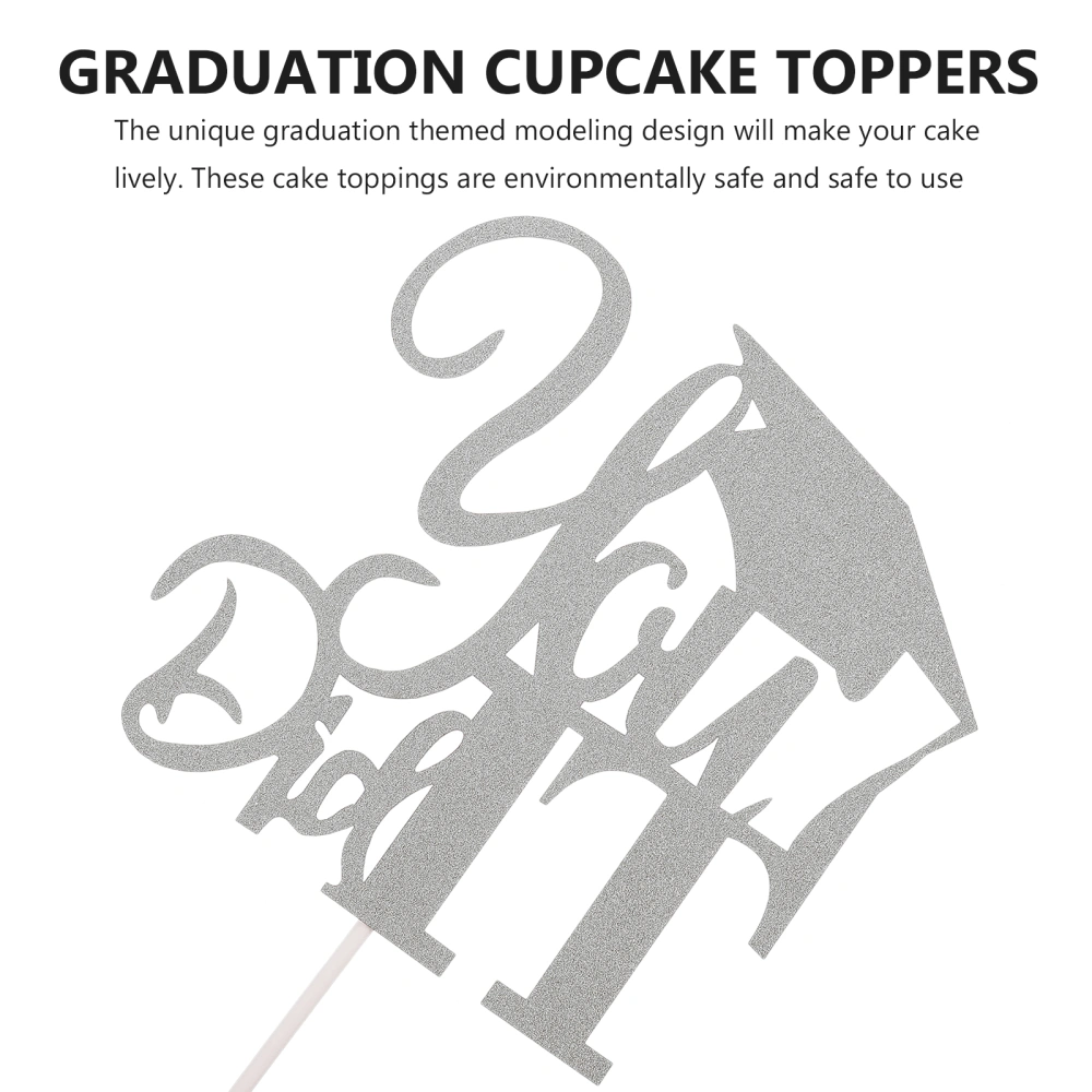 10pcs 2021 Graduation Party You Did It Cake Toppers Paper Cake Toppers