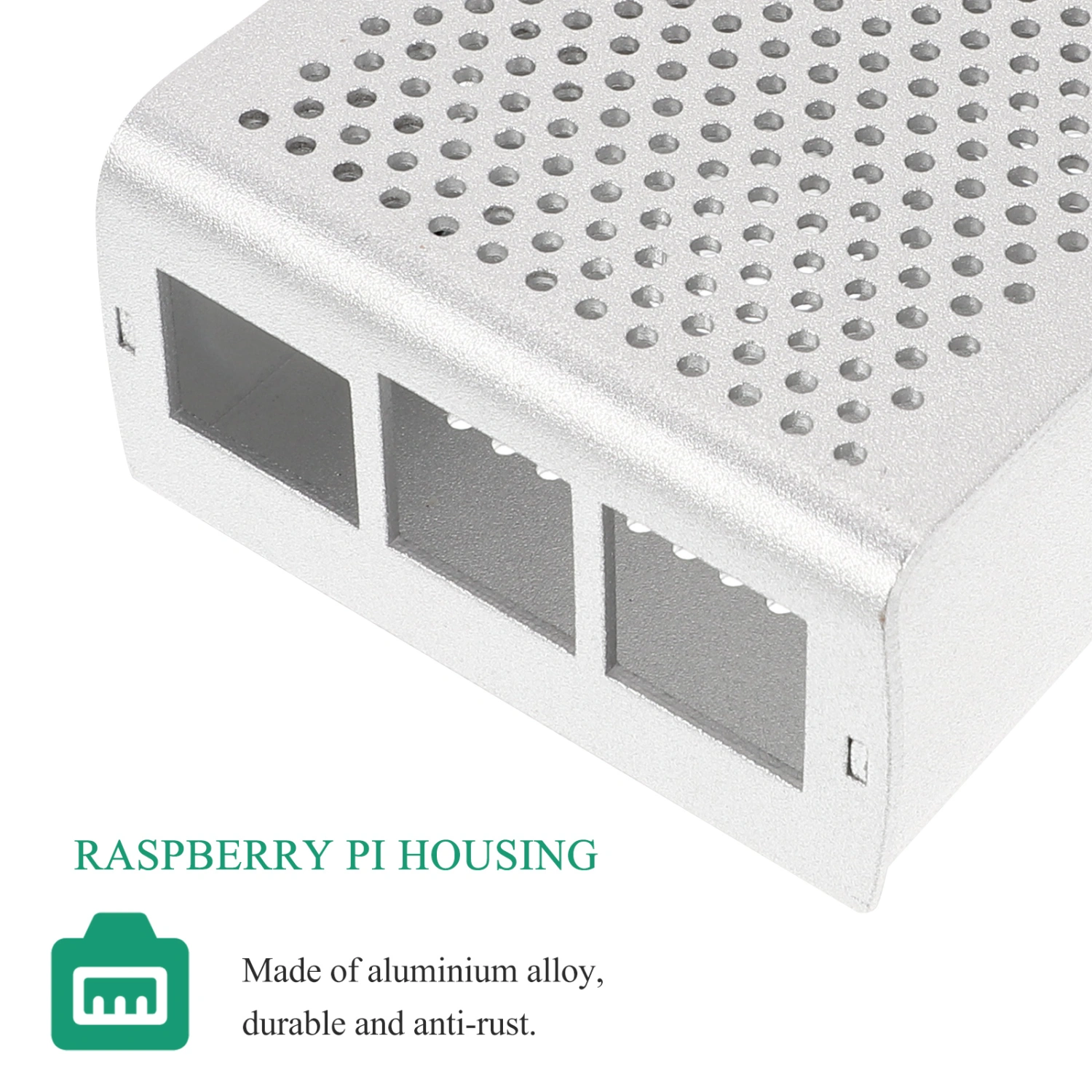 Aluminum Alloy Case Hollow Enclosure Housing for Raspberry Pi 3/ Pi 2 Model B+(Silver)