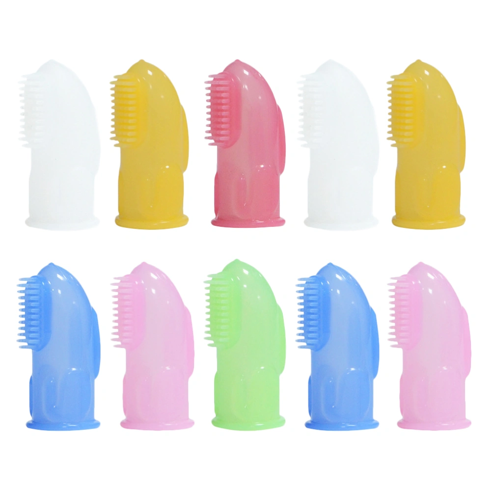 10pcs Baby Finger Toothbrushes Toddler Finger Toothbrushes Bath Essentials