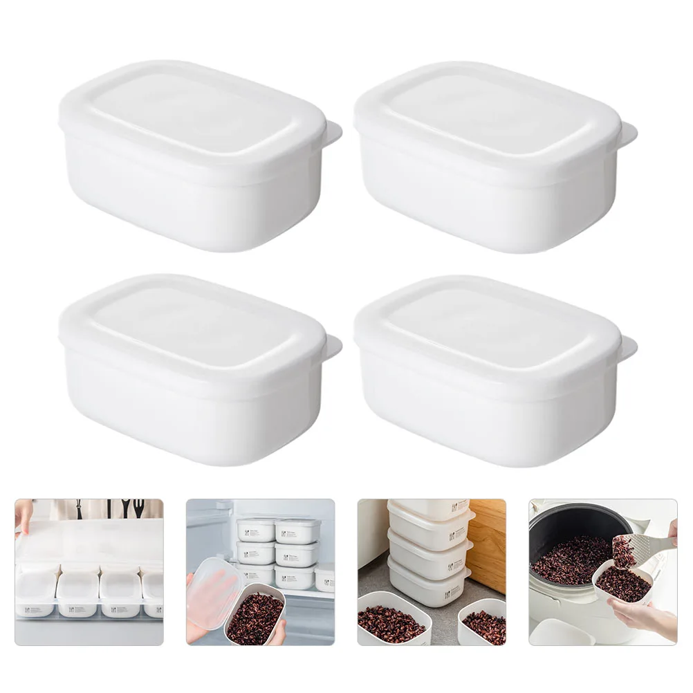 4Pcs Rice Storage Boxes Small Bento Boxes Plastic Boxes Food Storage Containers