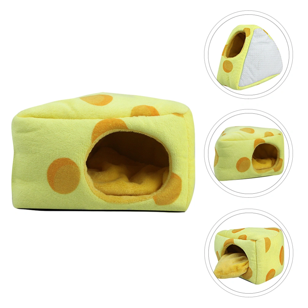 Cartoon Cake Shape Hamster Plush Warm House Bed Small Pet Cage Accessory