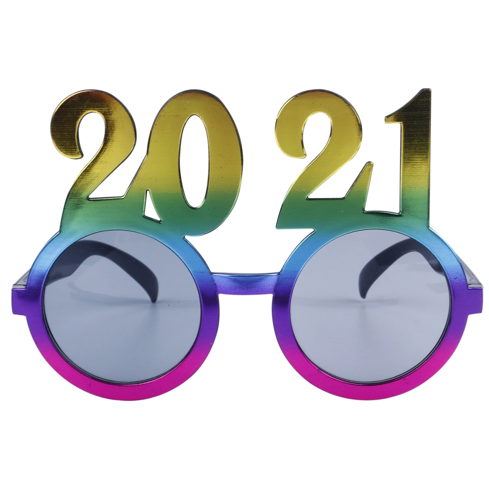 1Pc Gradient Color 2021 Happy New Year Eyeglasses Performance Decoration Props