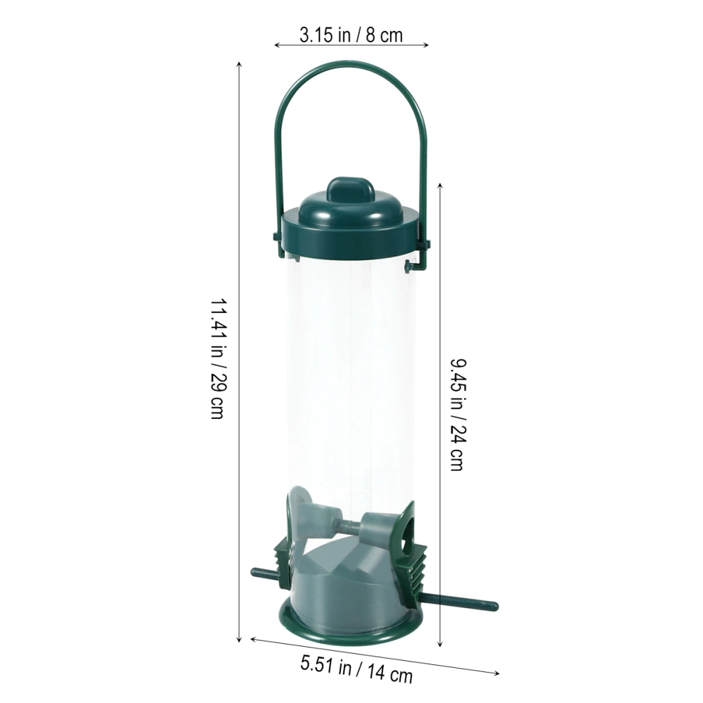 Plastic Window Bird Feeder Hanging Parrot Feeder Transparent Tube