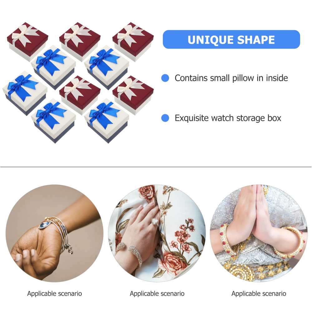 10pcs Delicate Single Watch Bowknot Packaging Boxes Bracelet Jewelry Boxes Watch Display Cases