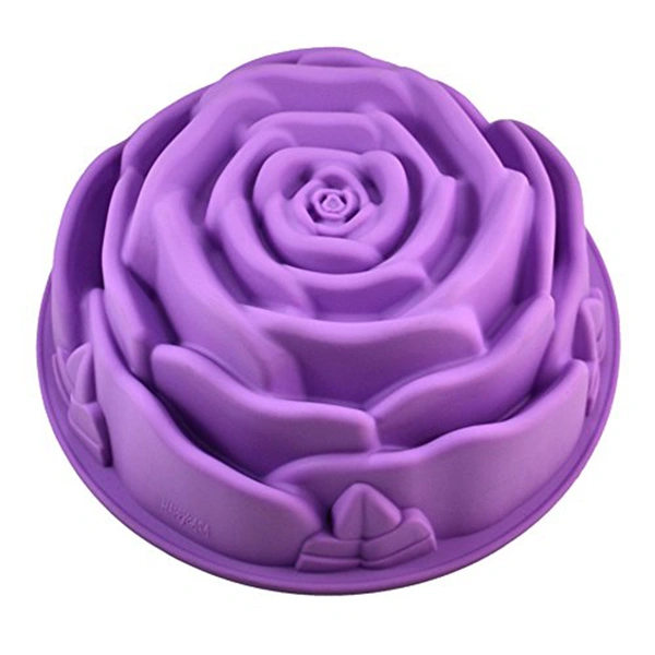 Rose Flower Birthday Cake Bread Chocolate Jelly Tart Flan pudding Muffin Cups Silicone Baking Mould Craft Mold (Random Color)