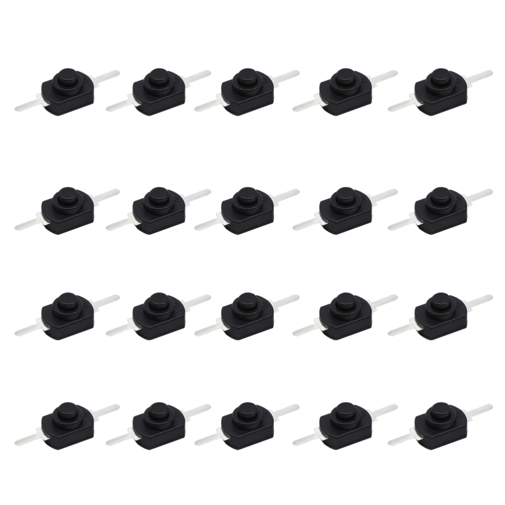 20pcs LED Flashlight Button Switch Durable Electric Torch Replacement On-off Accessory (1208 Black)