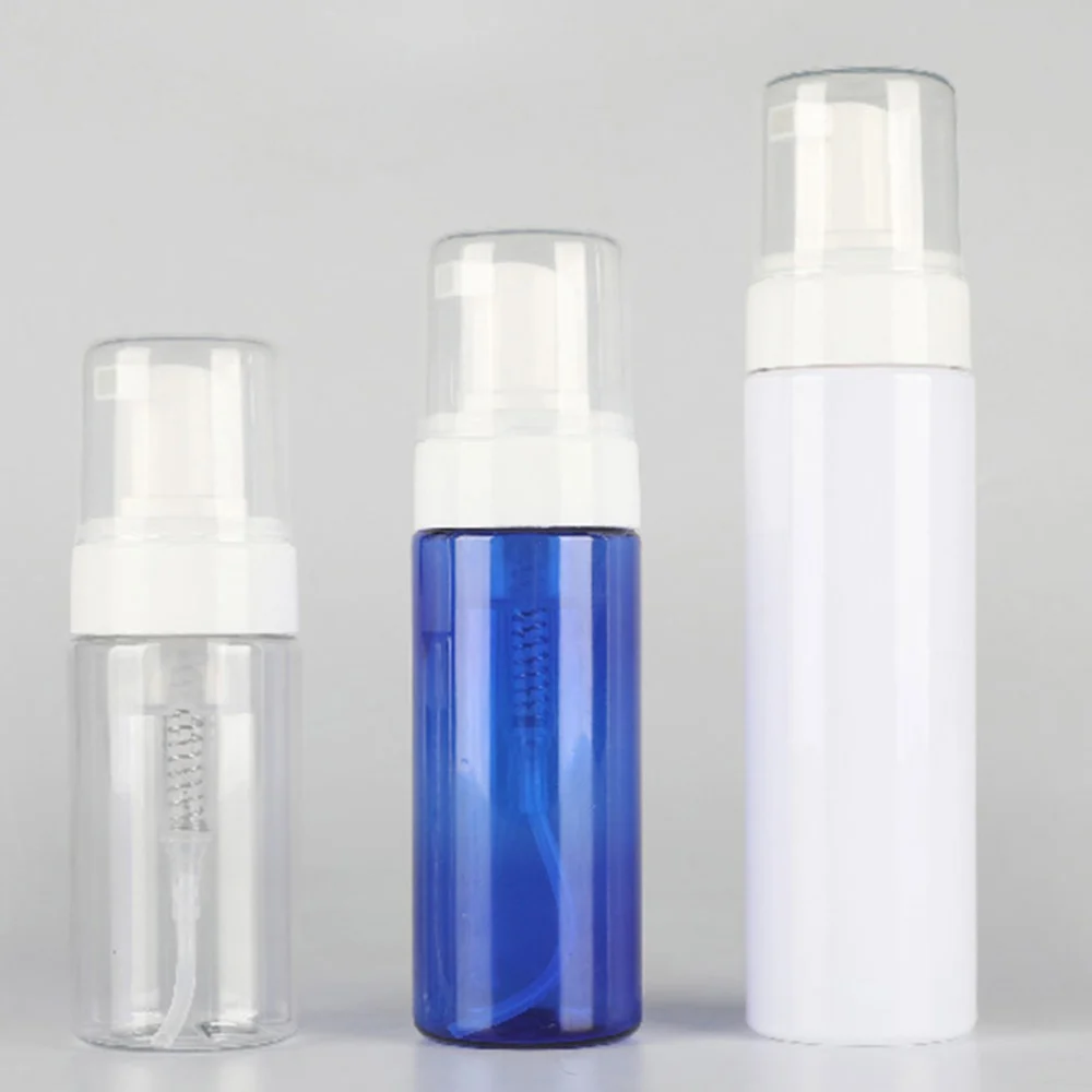 6Pcs 150ml Press Pump Bottle Foaming Bottle Cosmetic Dispenser Bubble Making Bottle (Blue)