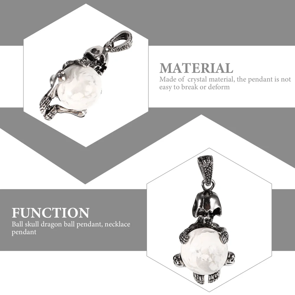 Skull Design Necklace Charm Pendant DIY Jewelry Making Charm Crystal Necklace Pendant