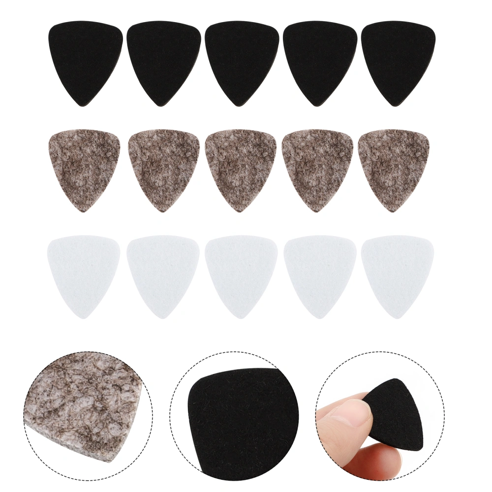 15Pcs Felt Guitar Picks Professional Guitar Plectrums Music Instrument Picks