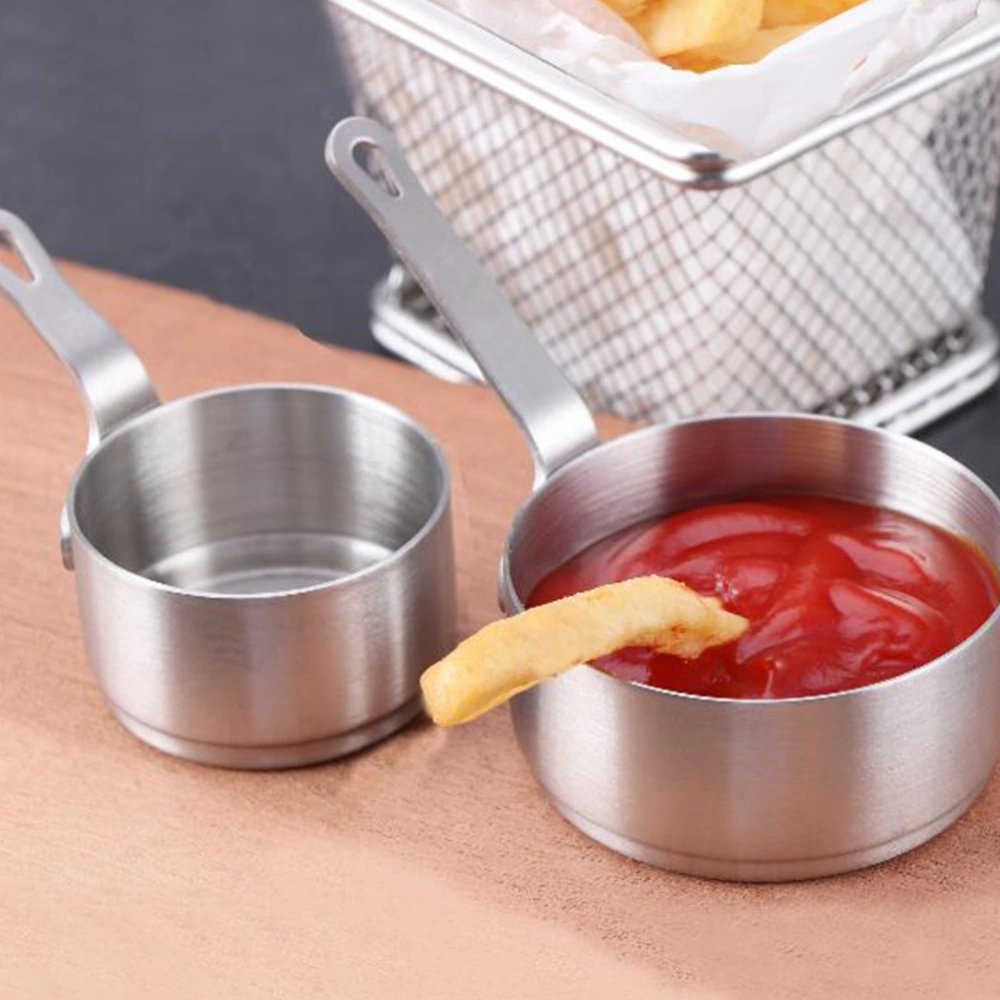 50ML Stainless Steel Seasoning Bowl Practical Sauce Bowl Convenient Household Condiment Bowl for Home Restaurant (Silver, Small)