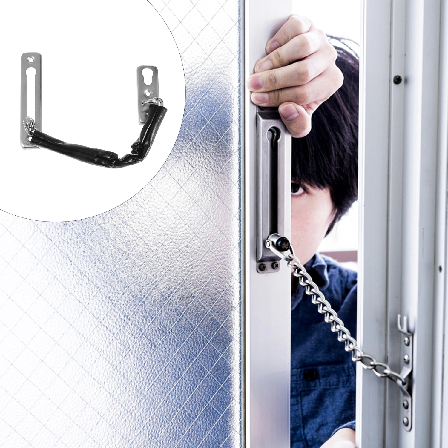 2pcs Chain Lock Door Guard Sturdy and Rust-resistant Steel Chain Locks