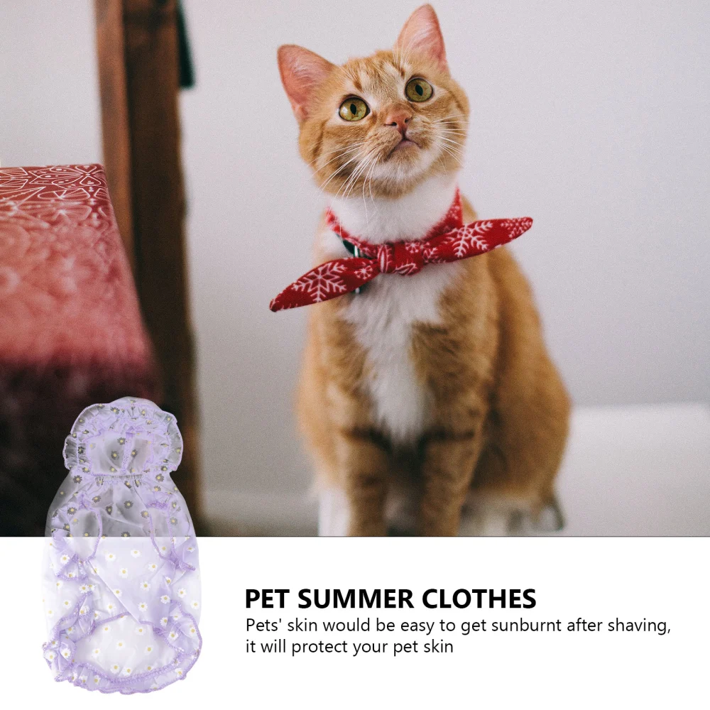 Pet Adorable Lace Summer Coat Apparel Leisure Sunscreen Clothing Fashion Dog Rash Guards (Purple Size S)