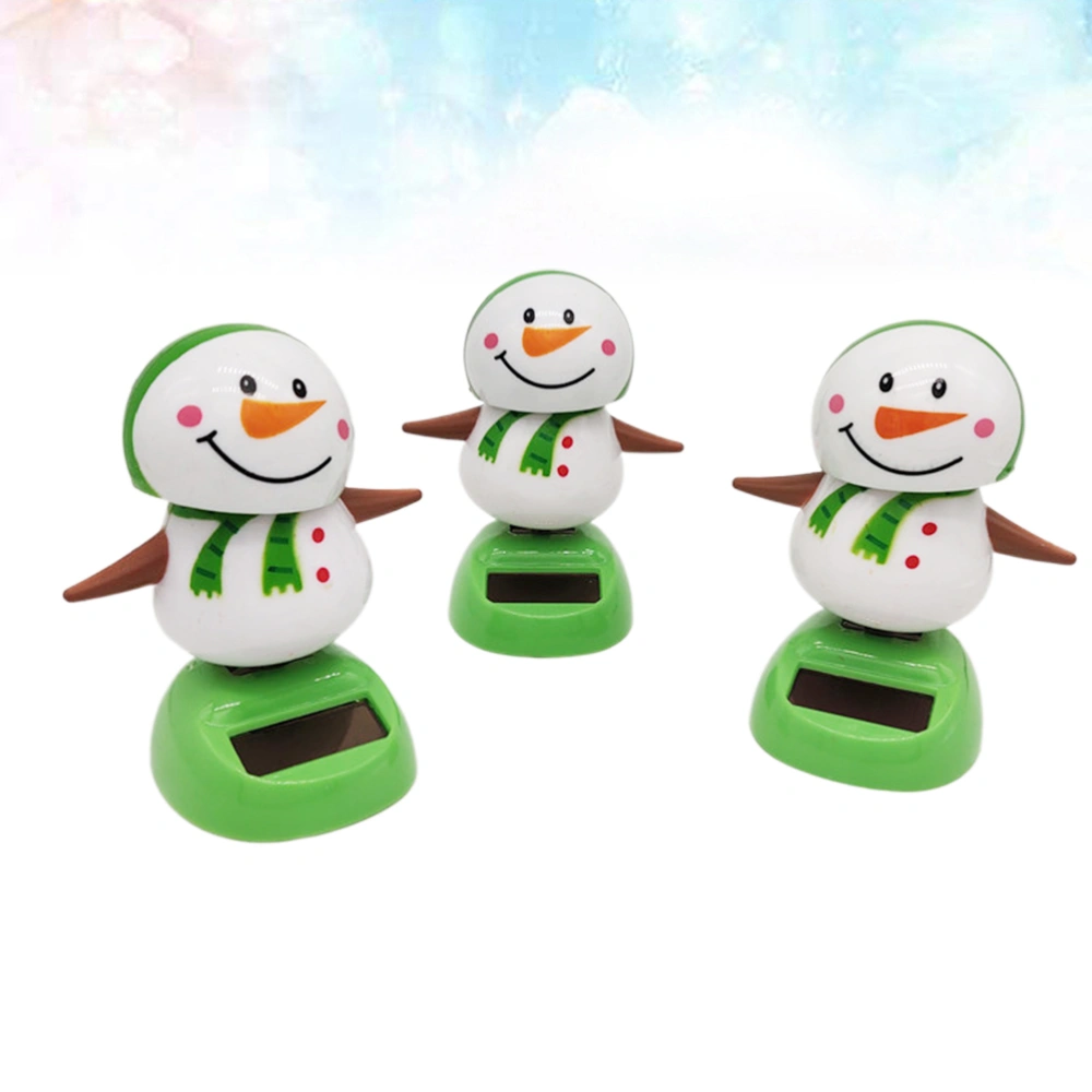 3PCS Christmas Snowman Ornaments Car Decoration DIY Ornaments Desktop Ornament for Car Home Store Office