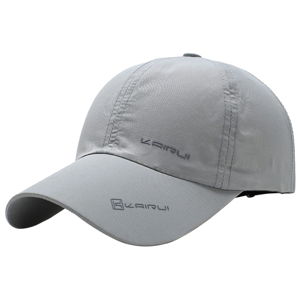 1pc Quick Dry Baseball Hat Outdoor Travel Hat Sun Protection Hat for Travel Running (Light Grey)