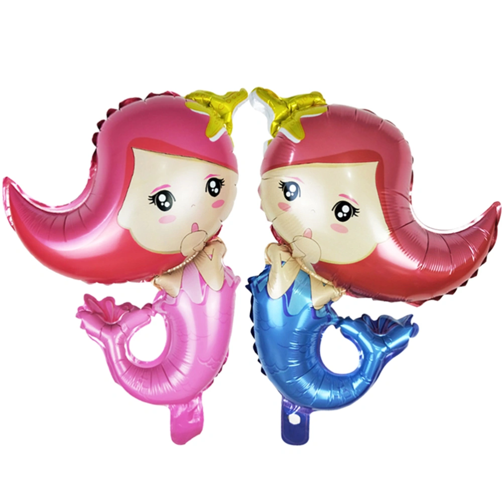 2pcs Mermaid Balloons Themed Party Birthday Wedding Foil Balloons Holiday Decorations