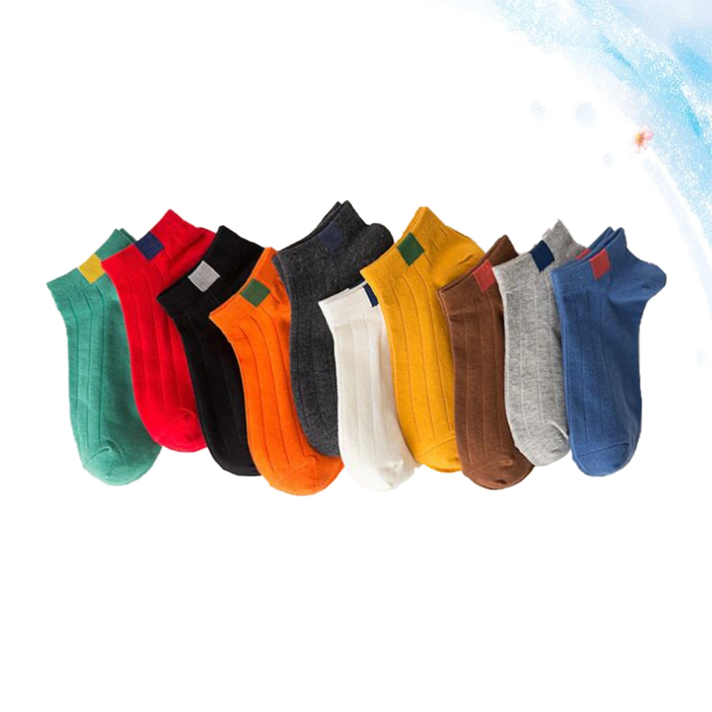 10 Pairs Women Fashion Short Socks Novelty Candy Color Low Cut Socks Fashion Ankle Socks for Women Ladies (Mixed)