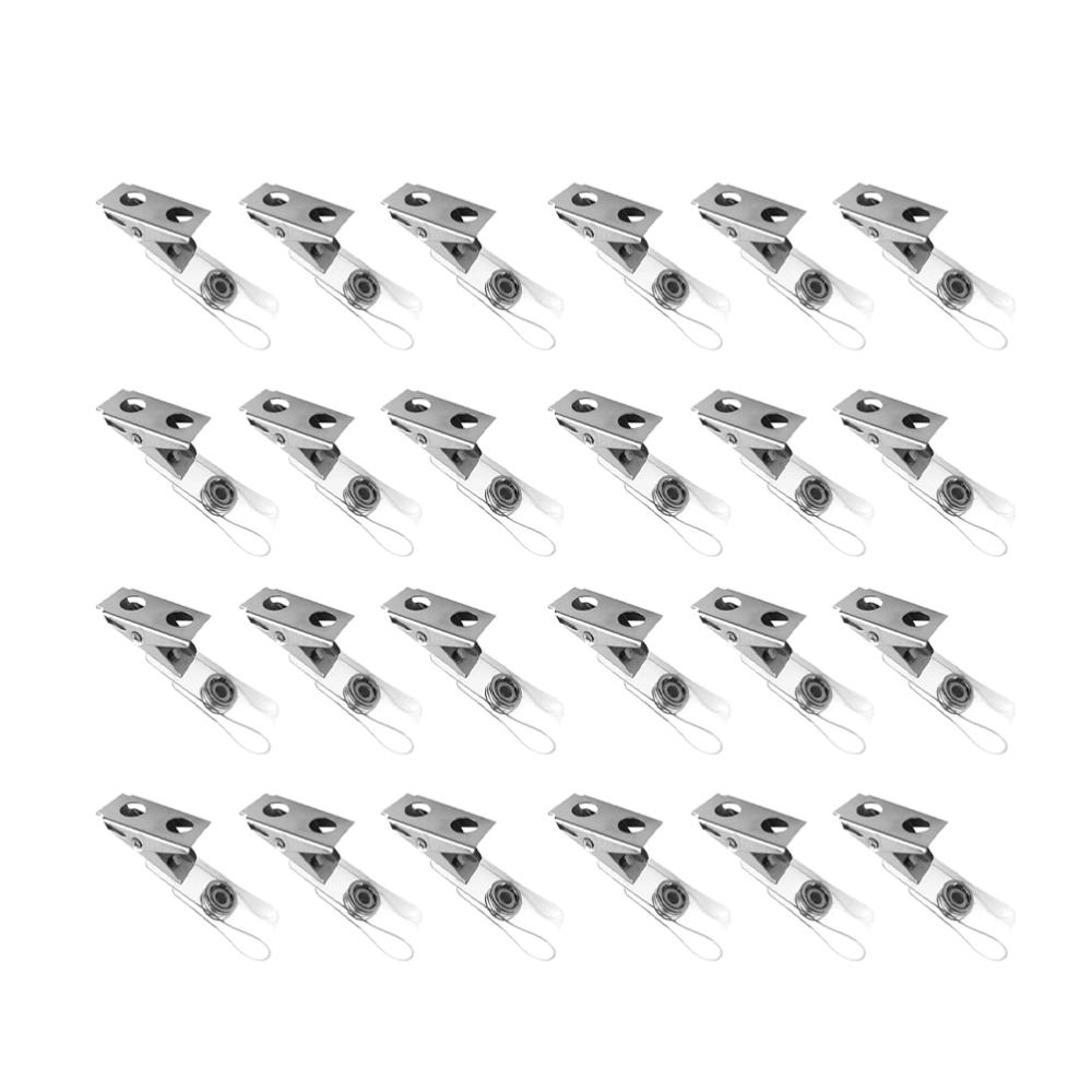 150PCS Double Hole Metal Badge Clips with Clear PVC Straps for ID Cards Badge Holders Name Tags Work Badges